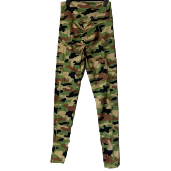Cheri Fit Pants - CHERI Fit SMALL enhancing bottom camo green tan Leggings